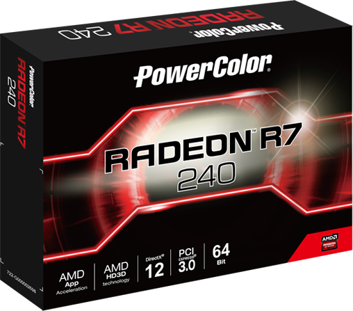 Видеокарта PowerColor AMD Radeon R7 240 2GB GDDR5, 64-bit, HDMI, DVI