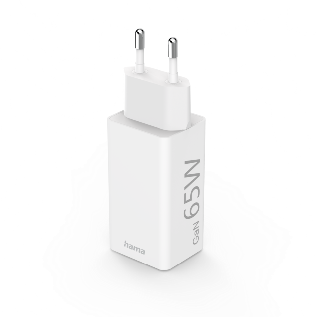 Бързо зарядни HAMA, Gan, 220V, 65W, 1x USB-C PD, 1x USB-A QC, Бял