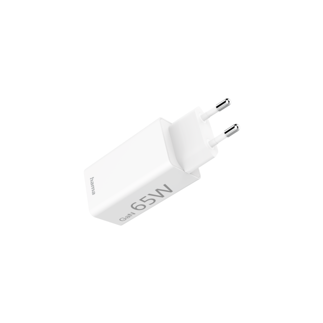 Бързо зарядни HAMA, Gan, 220V, 65W, 1x USB-C PD, 1x USB-A QC, Бял