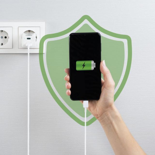 Бързо зарядни HAMA, Gan, 220V, 65W, 1x USB-C PD, 1x USB-A QC, Бял