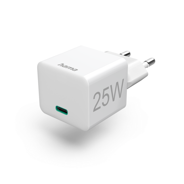 Бързо зарядно HAMA, 220V, USB-C, PD/Qualcomm, 25W, Бял