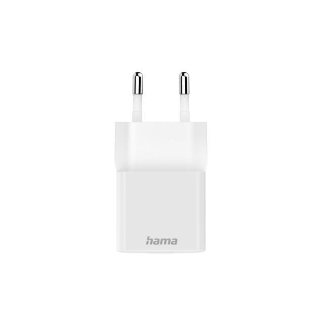 Бързо зарядно HAMA, 220V, USB-C, PD/Qualcomm, 25W, Бял