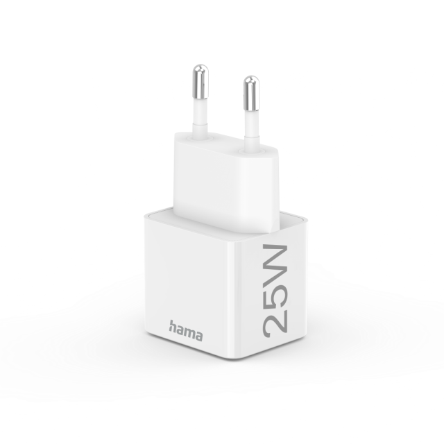 Бързо зарядно HAMA, 220V, USB-C, PD/Qualcomm, 25W, Бял