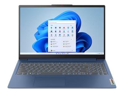 Лаптоп Lenovo IdeaPad Slim 3 15AMN8, AMD Ryzen 5 7520U 4C (2.8GHz/4.3GHz, 4MB Cache) 15.6" (39.62cm) Full HD Anti-Glare, 16GB LPDDR5, 512GB SSD NVMe, 1x USB 3.2 Gen1 Type-C, Free DOS