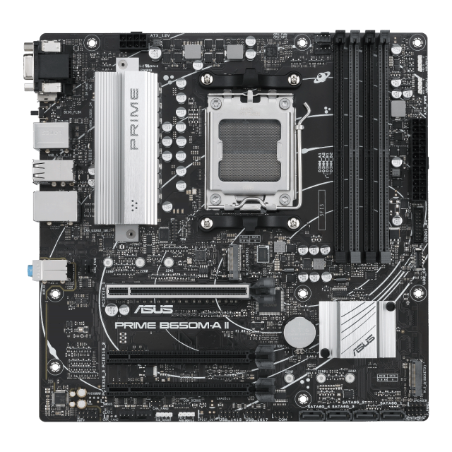 Дънна платка ASUS PRIME B650M-A II socket AM5, 4xDDR5, PCIe 5.0 M.2, Aura Sync, ATX