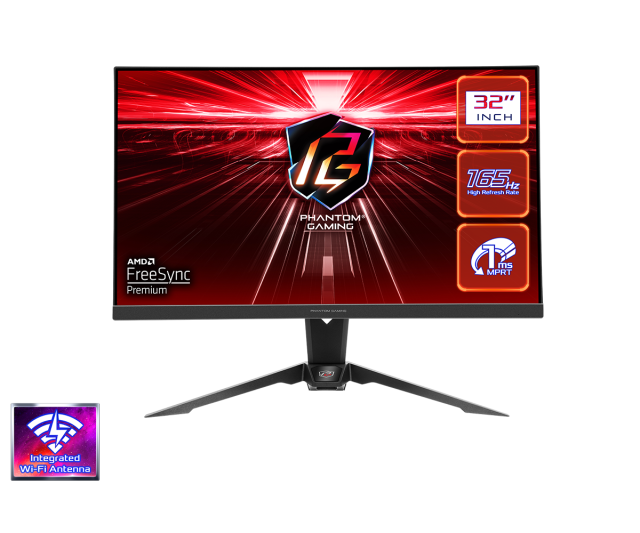  Монитор ASRock PG32QF2B 32" QHD (2560X1440) Flat VA, 165Hz, 1ms , 92% DCI-P3 , 2xHDMI, 1xDP, WiFi Antena, Freesync Premium