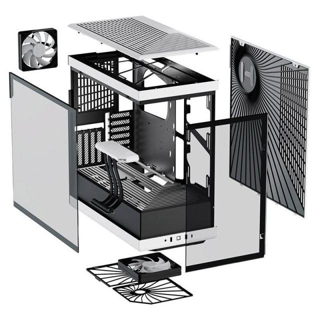 Кутия HYTE Y40 Tempered Glass, Mid-Tower, 2xUSB 3.0​, 1xUSB 3.2 Type-C​, Audio/Mic Jack, ATX / Micro ATX / Mini ITX, Бяло и Черно