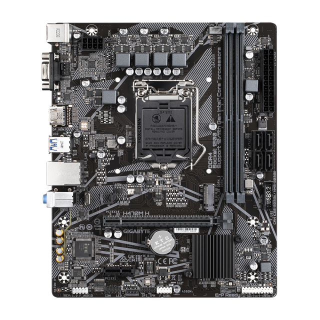 Дънна платка GIGABYTE H470M H socket 1200, 2xDDR4, M.2 NVMe, HDMI, VGA, mATX