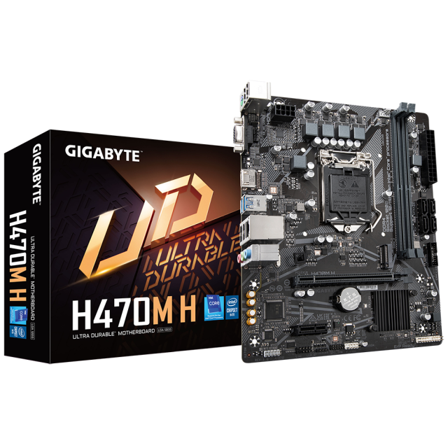 Дънна платка GIGABYTE H470M H socket 1200, 2xDDR4, M.2 NVMe, HDMI, VGA, mATX