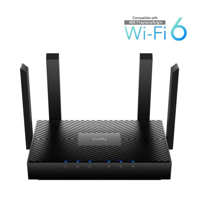 Рутер Cudy WR3000, AX3000 Wi-Fi 6, 2.4GHz (574Mbps) / 5GHz (2402Mbps),  MU-MIMO, 3x LAN 10/100/1000, 1x WAN 10/100/1000