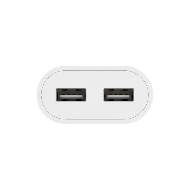 Разклонител/захранване Hama USB  с 1,9 м дълъг кабел, 2,4 A, 2x USB-A, бяло