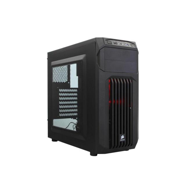 Кутия Corsair Carbide Spec-01, 1xUSB 3.02, 1xUSB 2.0, 2x3.5mm жак, прозорец, черна, без захранване, ATX