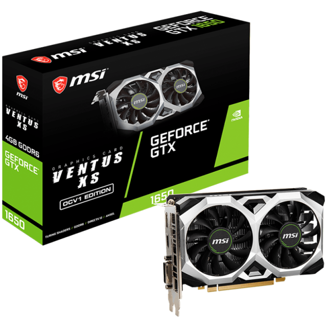 Видео карта MSI NVidia GeForce GTX 1650 D6 VENTUS XS OC V1, 4GB GDDR6X, 128-bit, 1x DP 1.4a, HDMI 2.0b, DL-DVI-D