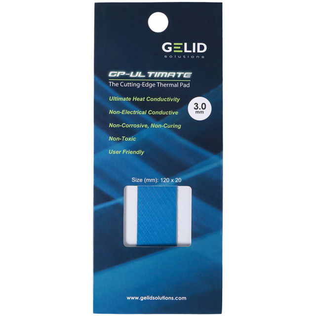 Термопроводящ пад GELID GP-ULTIMATE 120 x 20 x 3.0 mm, 1бр.