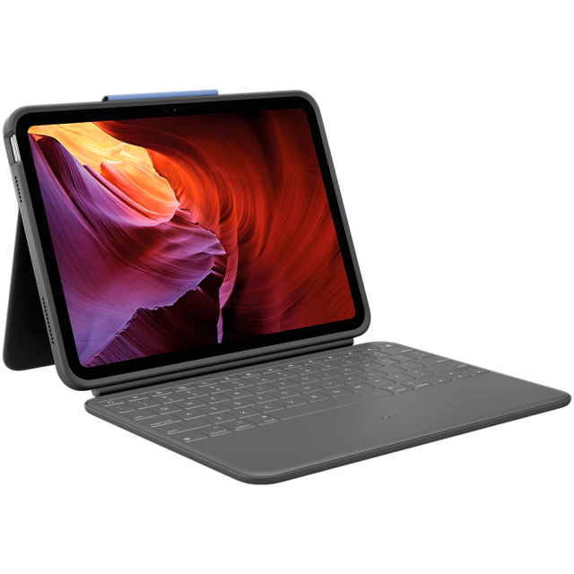 Калъф LOGITECH Rugged Folio for iPad (10th gen), 10.9"(27.68cm), OXFORD GREY - US