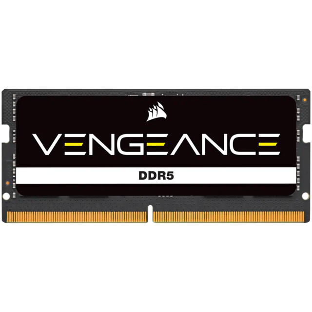 Памет Corsair VENGEANCE Black 16GB (1x16GB ) DDR5 4800MHz, SODIMM, CL 40, 1.1V 