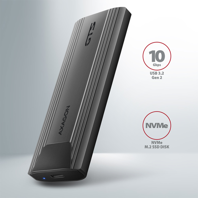 Кутия AXAGON EEM2-GTSA, M.2 NVMe SSD, USB-C 3.2 Gen 2