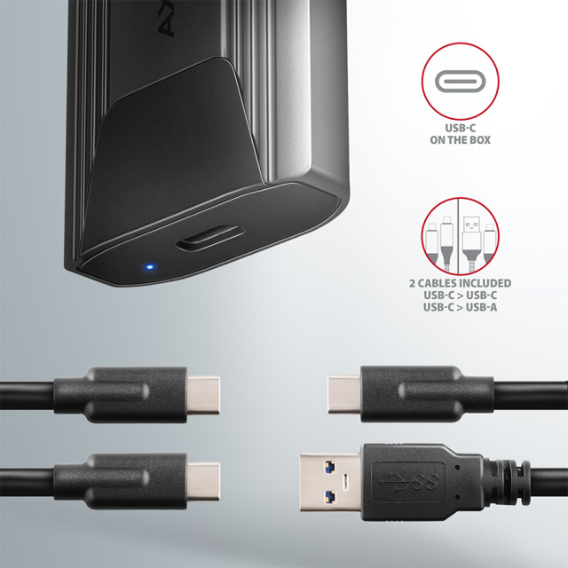 Кутия AXAGON EEM2-GTSA, M.2 NVMe SSD, USB-C 3.2 Gen 2